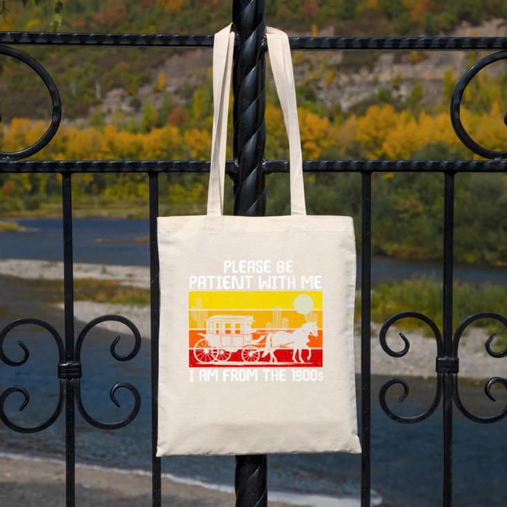 Please Be Patient With Me I'm From The 1900s Vintage Sun Set Premium Canvas Tote Bag Please Be Patient With Me I'm From The 1900s Vintage Sun Set Premium Canvas Tote Bag