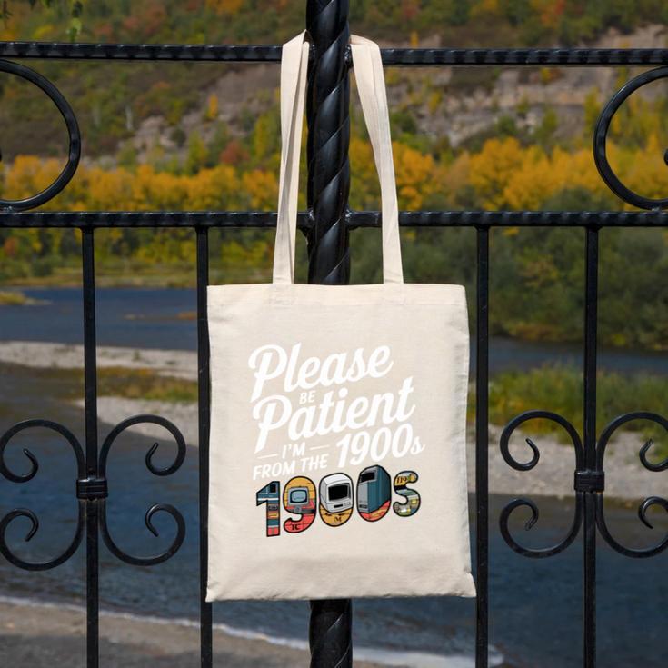 Please Be Patient I'm From The 1900s Vintage Tech Graphic Canvas Tote Bag Please Be Patient I'm From The 1900s Vintage Tech Graphic Canvas Tote Bag