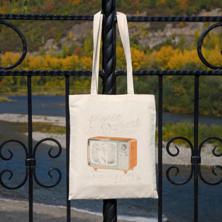 Please Be Patient With Me I'm From The 1900s Vintage TV Premium Canvas Tote Bag