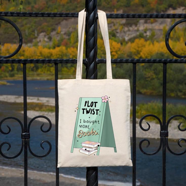 Plot Twist I Bought More Books Bookish Canvas Tote Bag