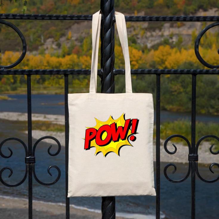 POW -Adults Kids Comic Book Cartoon Pop Art Novelty Sarcastic Canvas Tote Bag