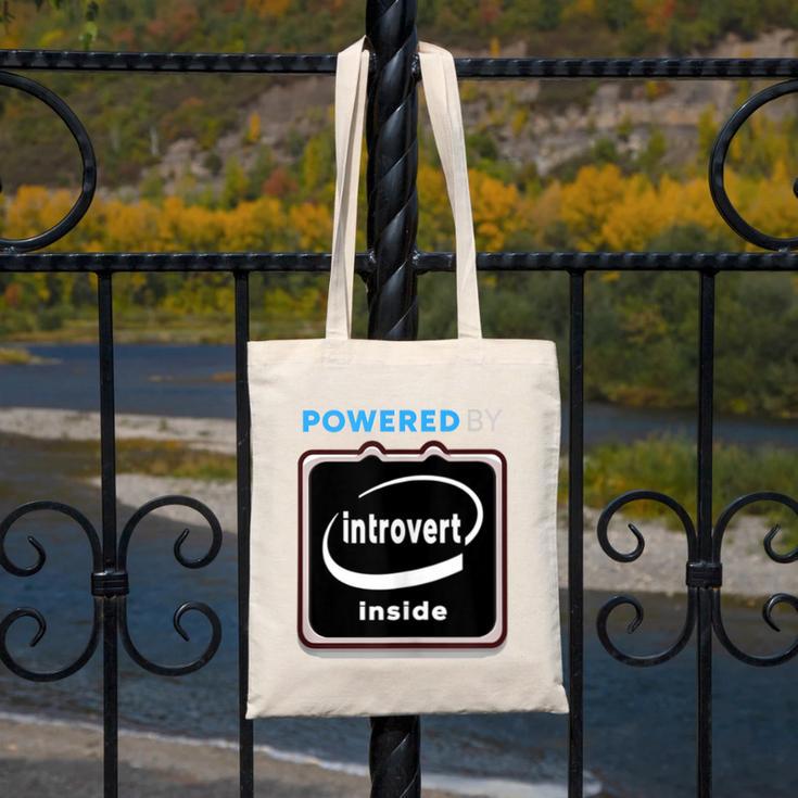 Powered By Introvert Inside Embrace Your Quiet Strength Canvas Tote Bag Powered By Introvert Inside Embrace Your Quiet Strength Canvas Tote Bag