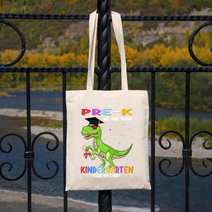 Pre k Graduation We Are Done Class 2023 Pre-k Dinosaur Boys Canvas Tote Bag