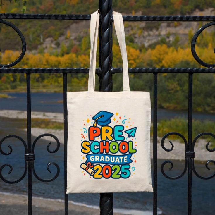 Preschool Graduation 2025 Pre-k Graduate Kids Boys Girls Canvas Tote Bag