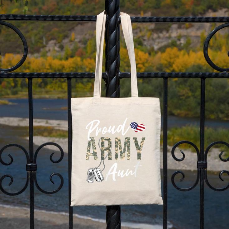 Proud Army Aunt Army Graduation Aunt US Army Aunt Canvas Tote Bag