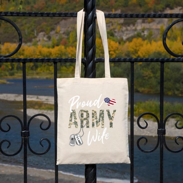 Proud Army Wife Army Graduation Wife US Army Wife Canvas Tote Bag