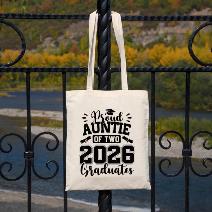 Proud Auntie Of Two 2026 Graduates Graduation Canvas Tote Bag