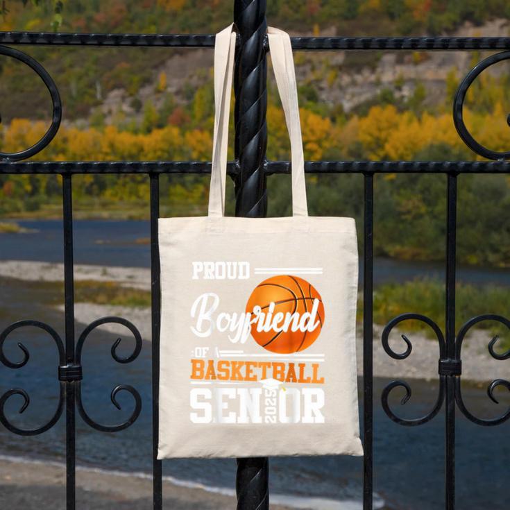 Proud Boyfriend Of A 2025 Senior Graduation Basketball Canvas Tote Bag