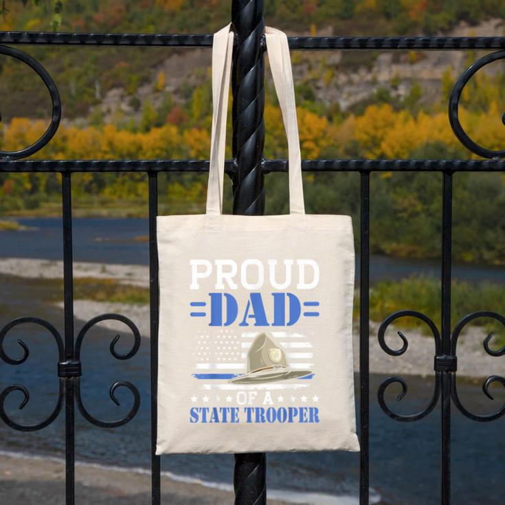 Proud Dad Of A State Trooper Police Officer Graduation Canvas Tote Bag