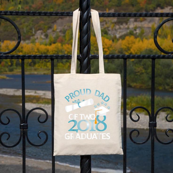 Proud Dad Of Two 2018 Graduates Twin Dads Graduation Canvas Tote Bag