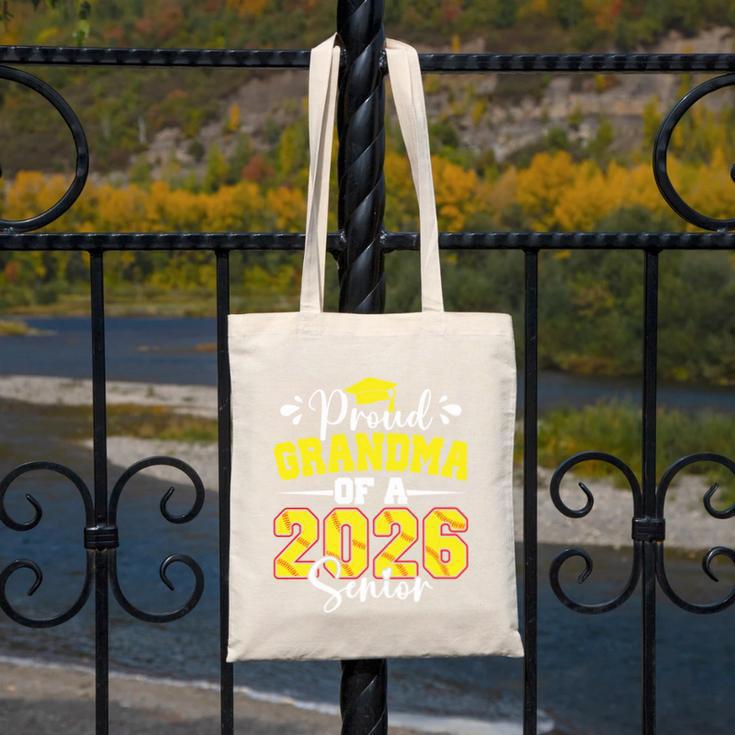 Proud Grandma Of A 2026 Senior Softball Graduation Matching Canvas Tote Bag