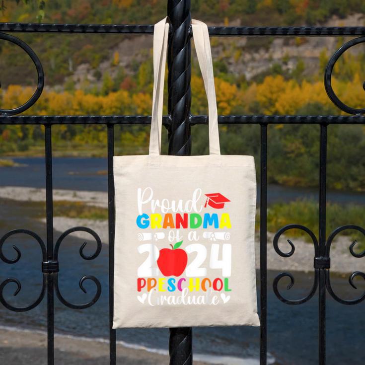 Proud Grandma Of Class Of 2024 Preschool Graduate Graduation Canvas Tote Bag