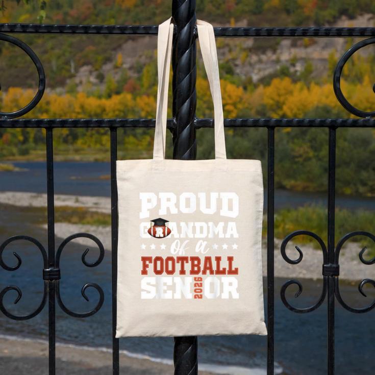 Proud Grandma Of a Football Senior 2026 Graduation Canvas Tote Bag
