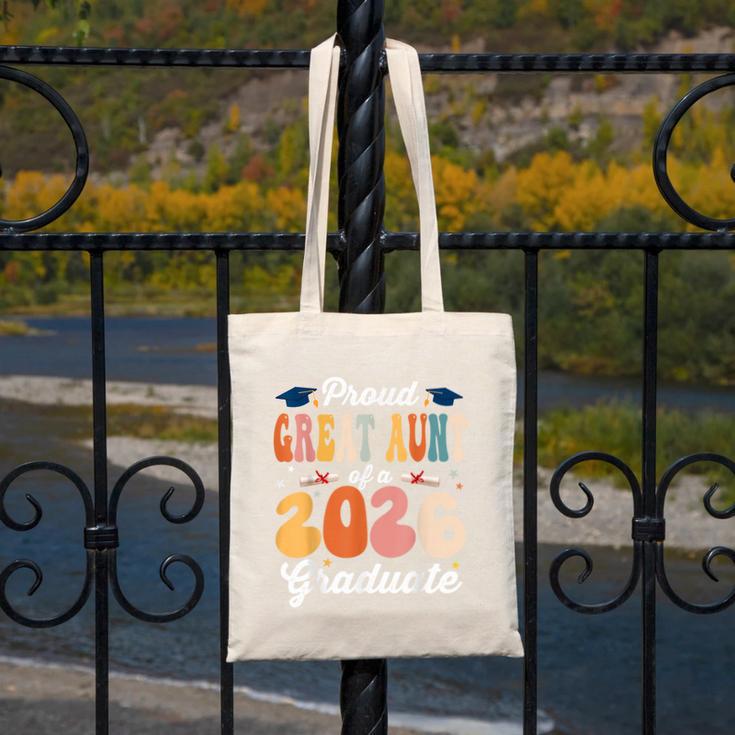 Proud Great Aunt Of a Class Of 2026 Graduate Graduation Canvas Tote Bag