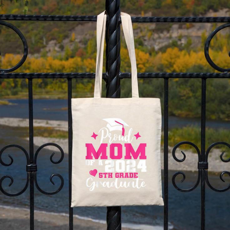 Proud Mom Of 2024 5th Grade Graduate Mother Graduation Canvas Tote Bag