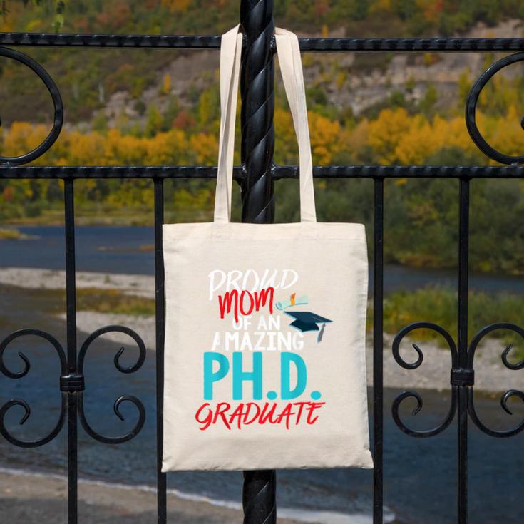 Proud Mom PhD Doctoral Graduation Doctorate Degree Canvas Tote Bag