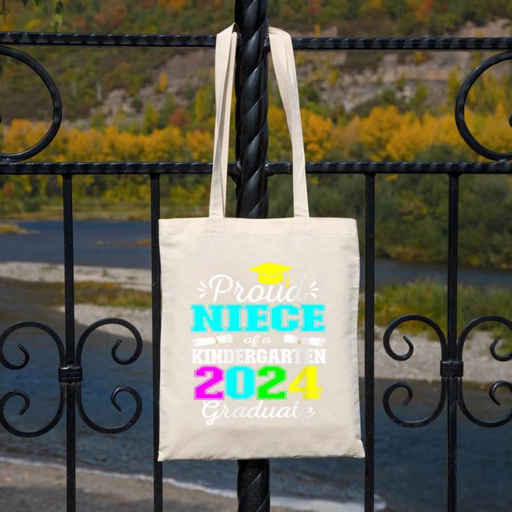 Proud Niece Of Kindergarten Graduate 2024 Graduation Niece Canvas Tote Bag