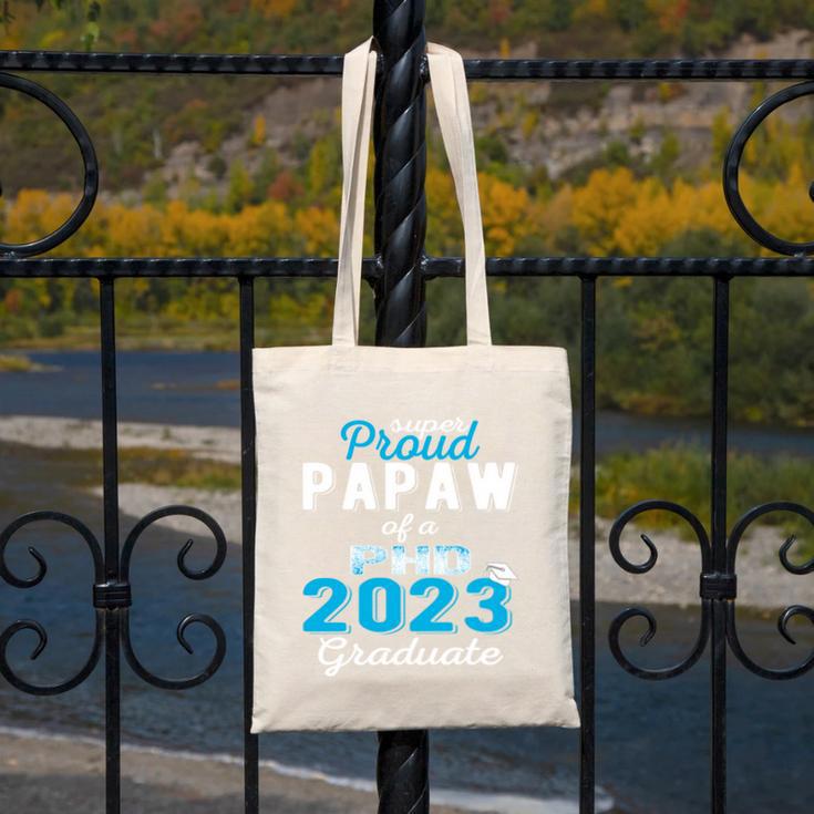 Proud Papaw Class Of 2023 PHD Graduate Doctorate Graduation Canvas Tote Bag