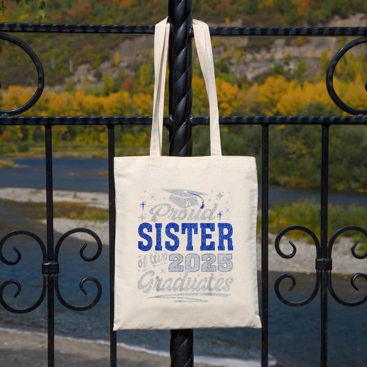 Proud Sister Of Two Class Of 2025 Graduates Twins Graduation Canvas Tote Bag