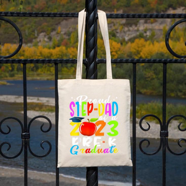 Proud Step-Dad Of 2023 Pre-K Graduate Fathers Day Graduation Canvas Tote Bag