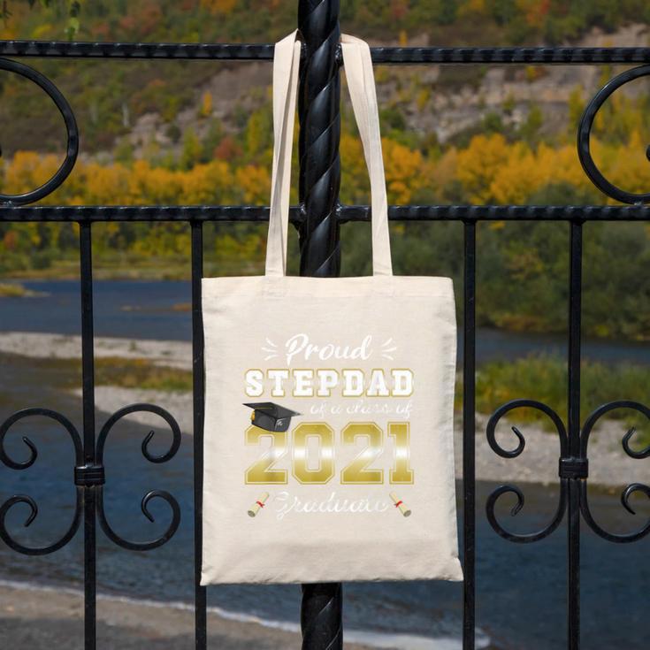 Proud Stepdad Class Of 2021 Graduate Senior 21 Graduation Canvas Tote Bag