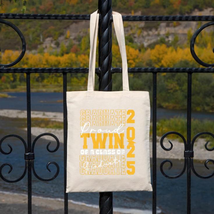 Proud Twin Of a 2025 Graduate Grad Prom Graduation Squad 25 Canvas Tote Bag