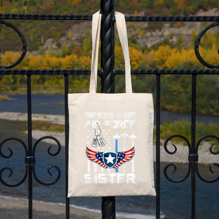 Proud US Air Force Sister Flag Air Force Graduation Sister Canvas Tote Bag
