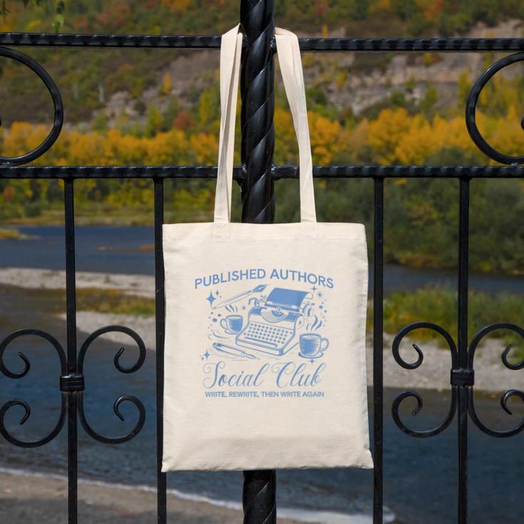 Published Authors Social Club Women Vintage Poet Book Writer Canvas Tote Bag