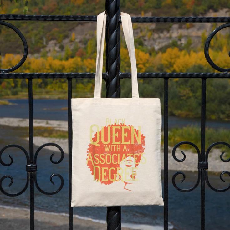 Queen Associate Degree Afrocentric GraduationShirt Canvas Tote Bag