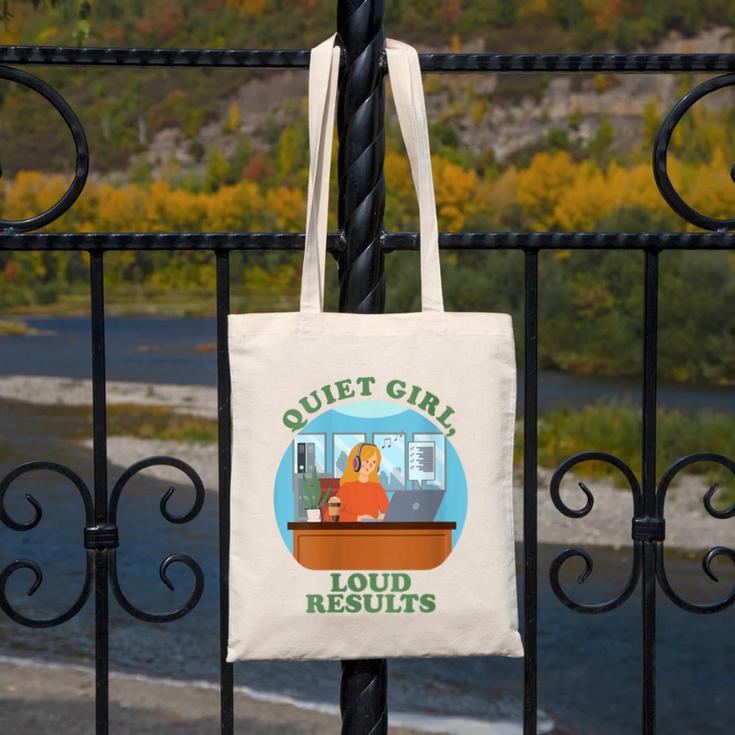 Quiet Girl Loud Results Introvert Office Staff Secretary Canvas Tote Bag Quiet Girl Loud Results Introvert Office Staff Secretary Canvas Tote Bag