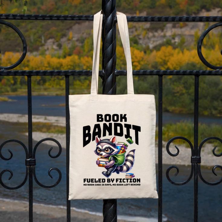 Racoon-Bookworm-Book Bandit-Fueled By Fiction Canvas Tote Bag