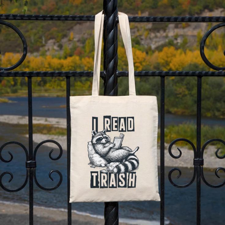 Racoon Reading Spicy Smutty Book Booktok I Read Trashy Books Canvas Tote Bag