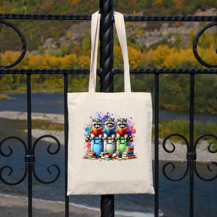 Racoons Trash Reader Book Lover Romantic Novels Premium Canvas Tote Bag