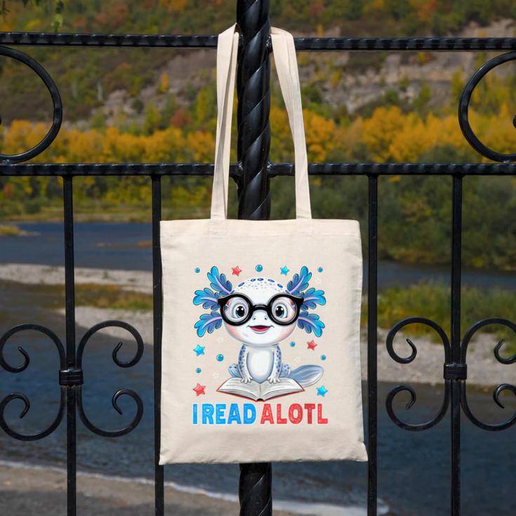 I Read Alotl Cute Axolotl Reading Book Lover Canvas Tote Bag