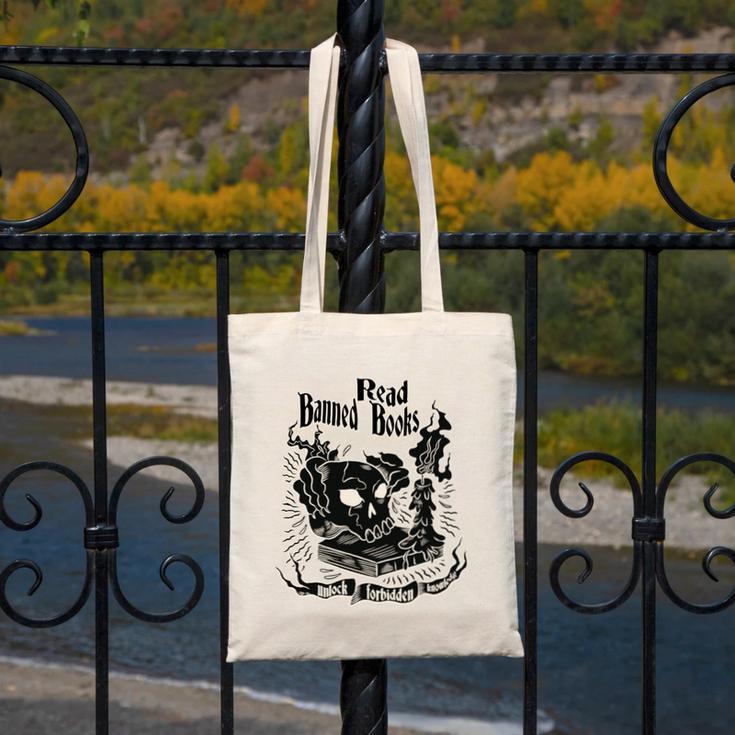 Read Banned Books Unlock Forbidden Knowledge Canvas Tote Bag