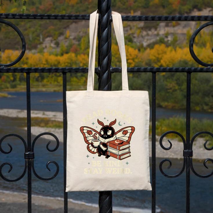 Read Books Be Kind Stay Weird Moth Coffee Lover Reading Canvas Tote Bag Read Books Be Kind Stay Weird Moth Coffee Lover Reading Canvas Tote Bag