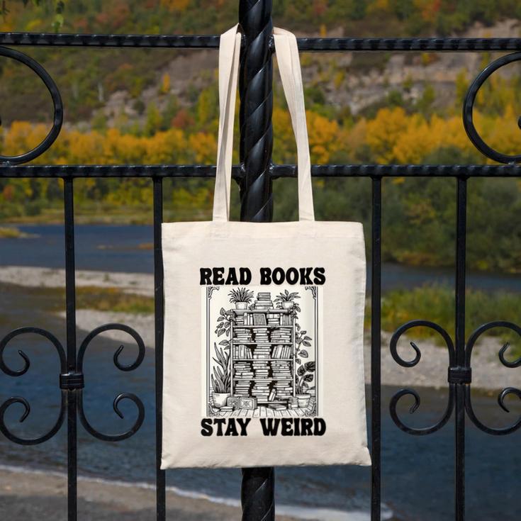 Read Books Stay Weird Book Lover Joke Introvert Reading Canvas Tote Bag Read Books Stay Weird Book Lover Joke Introvert Reading Canvas Tote Bag