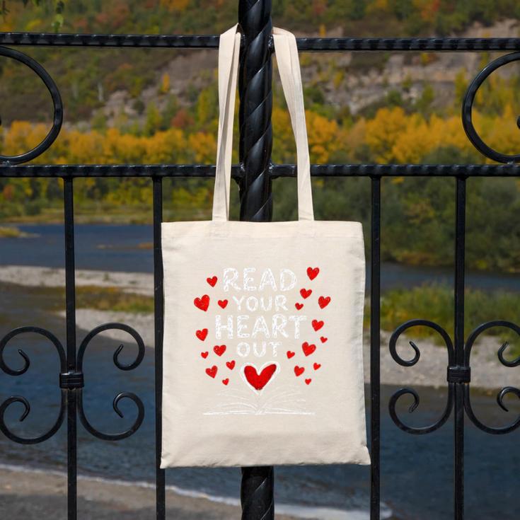 Read Your Heart Out Valentine Book Lover Reading Teacher Canvas Tote Bag Read Your Heart Out Valentine Book Lover Reading Teacher Canvas Tote Bag