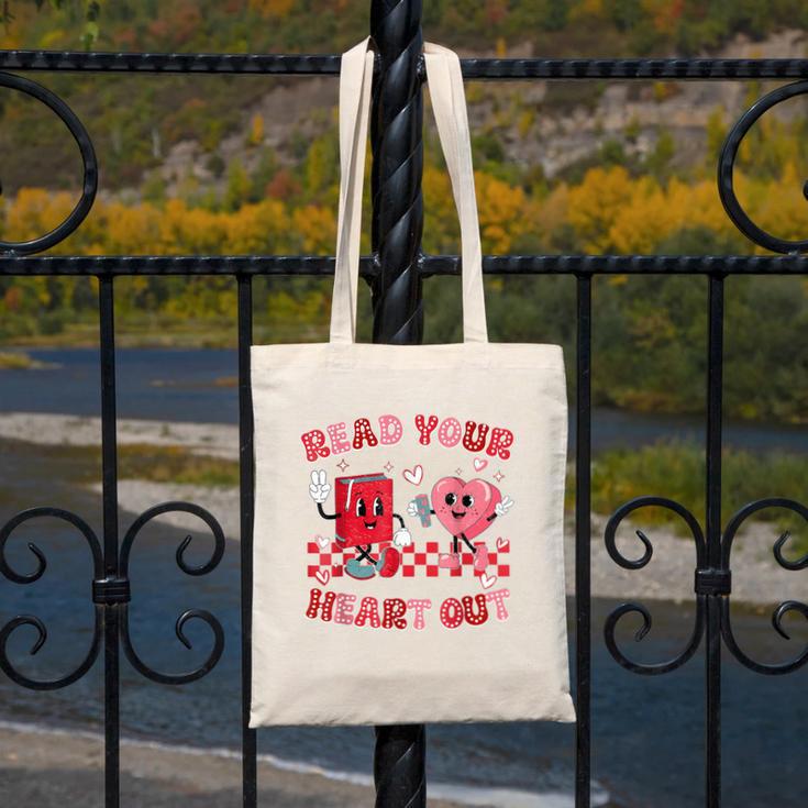 Read Your Heart Out Valentine Teacher Book Lover Canvas Tote Bag