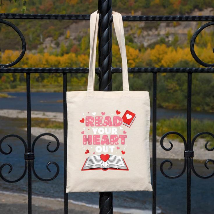 Read Your Heart Out Valentines Day Reading Book Kids Teacher Canvas Tote Bag