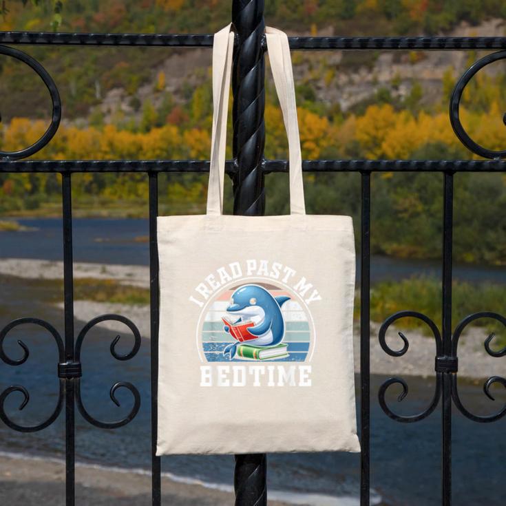 I Read Past My Bedtime Reading Dolphin Book Lover Canvas Tote Bag I Read Past My Bedtime Reading Dolphin Book Lover Canvas Tote Bag