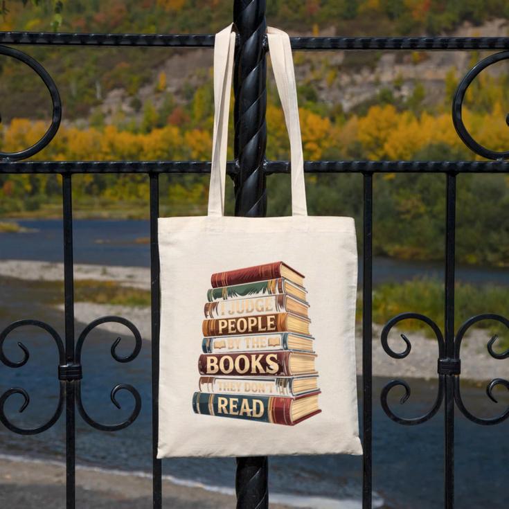 Reading Book Canvas Tote Bag
