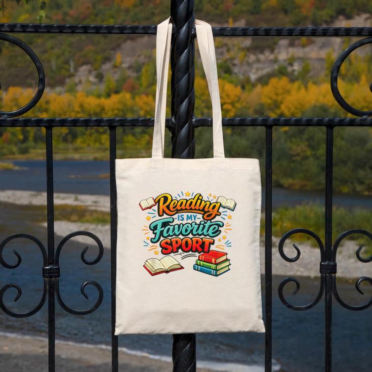 Reading Is My Favorite Sport Book Lover Canvas Tote Bag Reading Is My Favorite Sport Book Lover Canvas Tote Bag