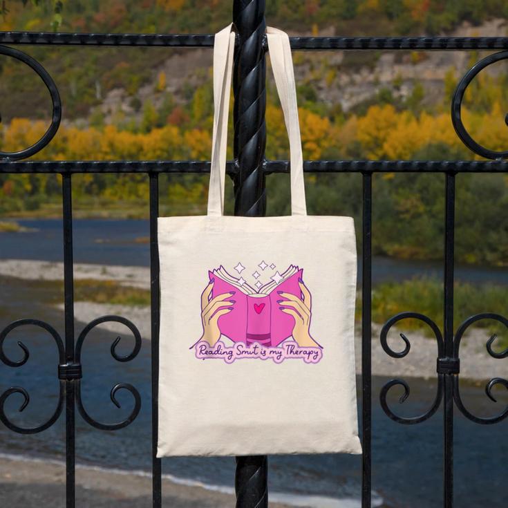 Reading Smut Is My Therapy Romance Book Reader Humor Canvas Tote Bag