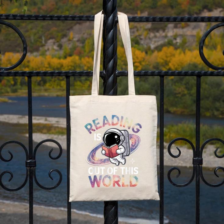 Reading Is Out Of This World Space Book Lover Canvas Tote Bag