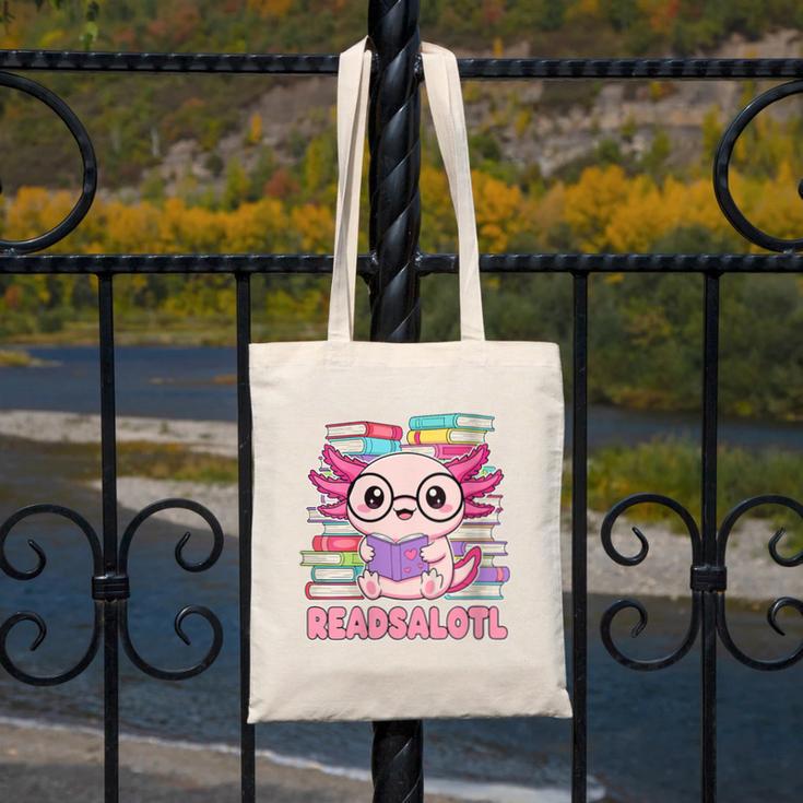 Readsalotl Axolotl Reading Book Bookworm Canvas Tote Bag Readsalotl Axolotl Reading Book Bookworm Canvas Tote Bag