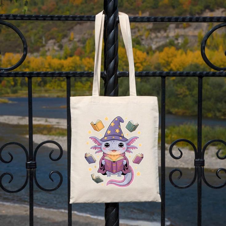 ReadsALOTL Cute Axolotl Book Lover Canvas Tote Bag