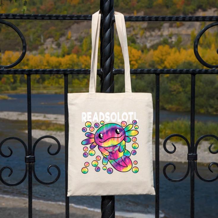 Readsolotl Cute Axolotl Book Lover Reading Women Girls Canvas Tote Bag