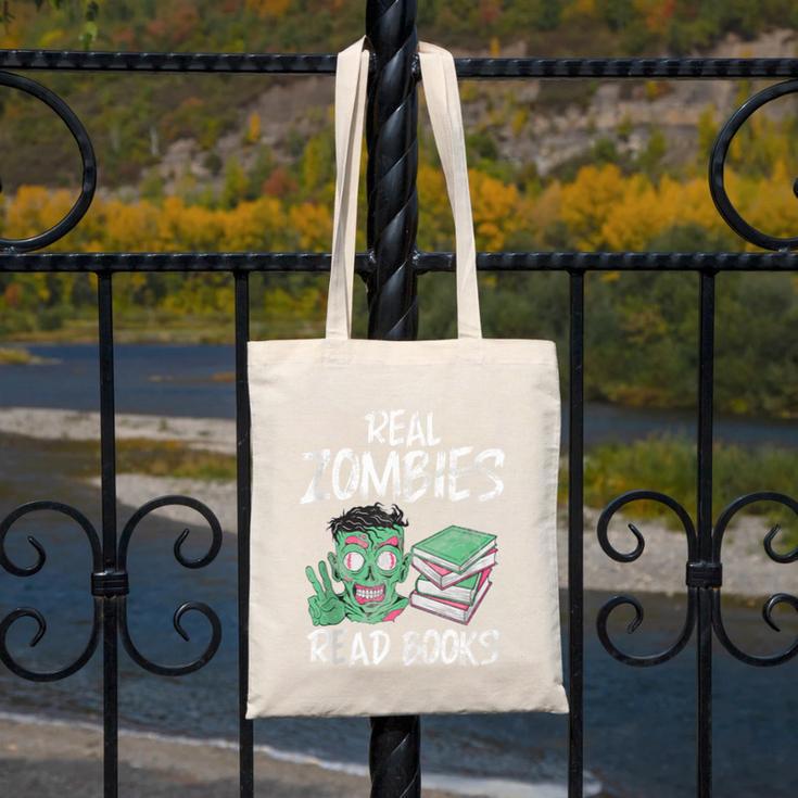 Real Zombies Read Books Zombie Canvas Tote Bag