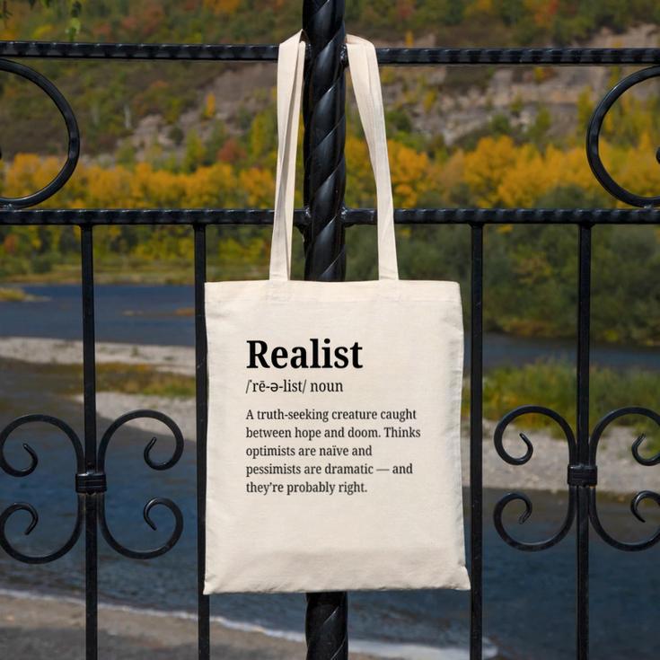 Realist Definition For Introverts Honest Personality Canvas Tote Bag